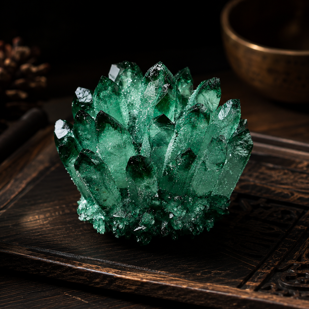 Emerald Green Crystal Cluster
